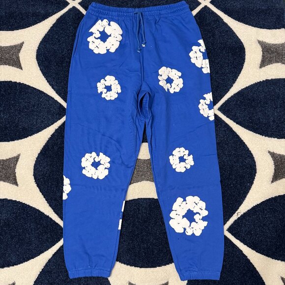 Denim Tears The Cotton Wreath Blue Sweatpants Men’s Size Large - Picture 1 of 3